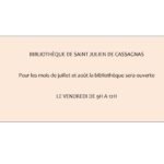 Horaire d'été bibliothèque