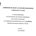 Commémoration du 11 novembre 2025