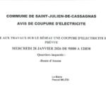 Coupure d'électricité mercredi 28 janvier