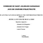 AVIS DE COUPURE D'ELECTRICITE