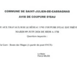 Avis de coupure d'eau