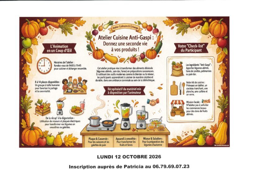 Affiche atelier cuisine